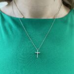 White Gold Diamond Cross Necklace