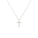 White Gold Diamond Cross Necklace