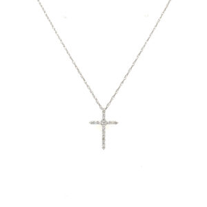 White Gold Diamond Cross Necklace