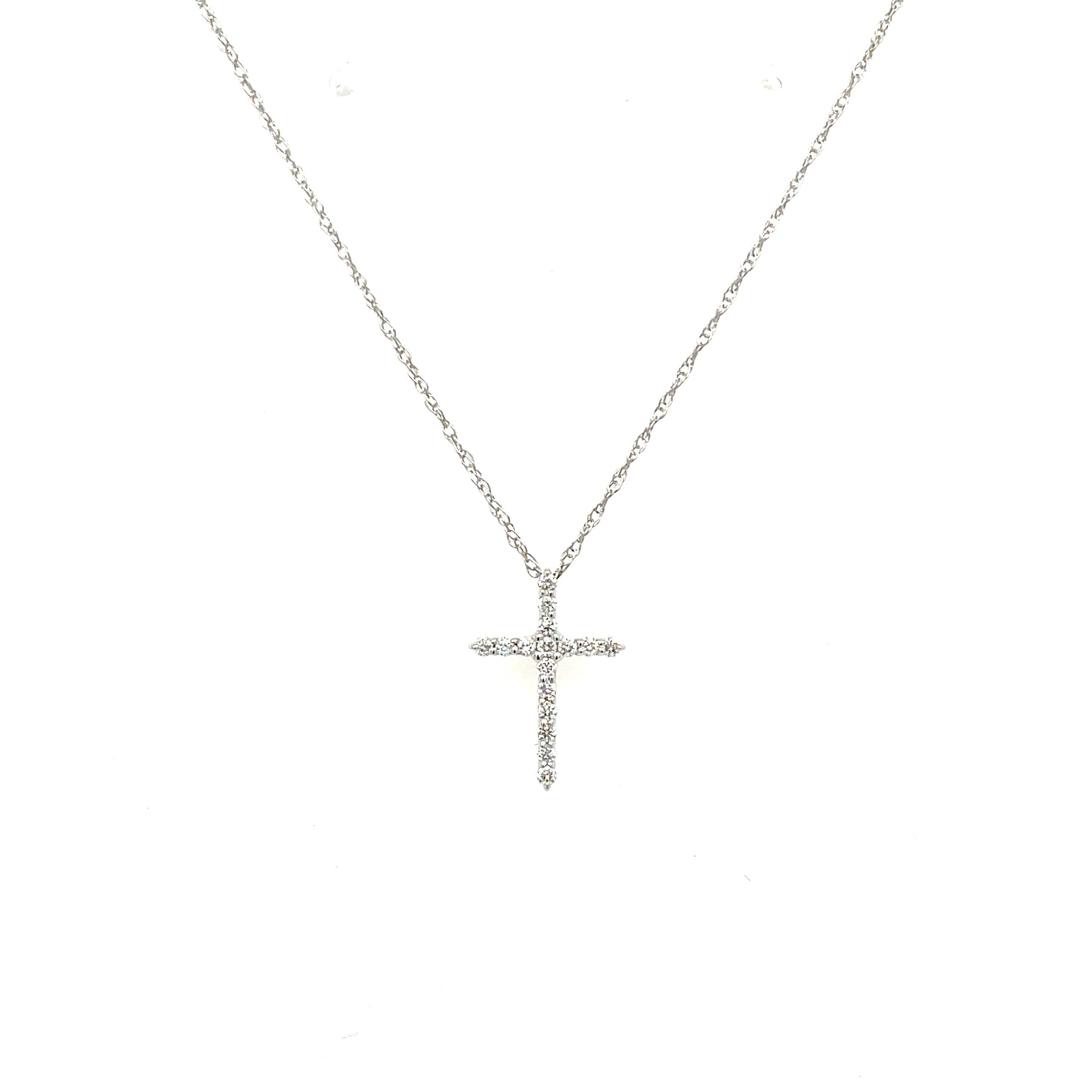 White Gold Diamond Cross Necklace