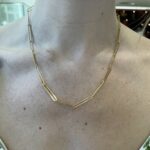 Yellow Gold Oversized Paperclip Chain Necklace