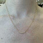 Yellow Gold Graduated Diamond Bar Necklace