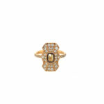 Yellow Gold Brown and White Diamond Ring