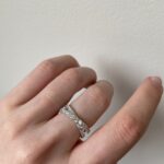 White Gold Crisscross Diamond Ring