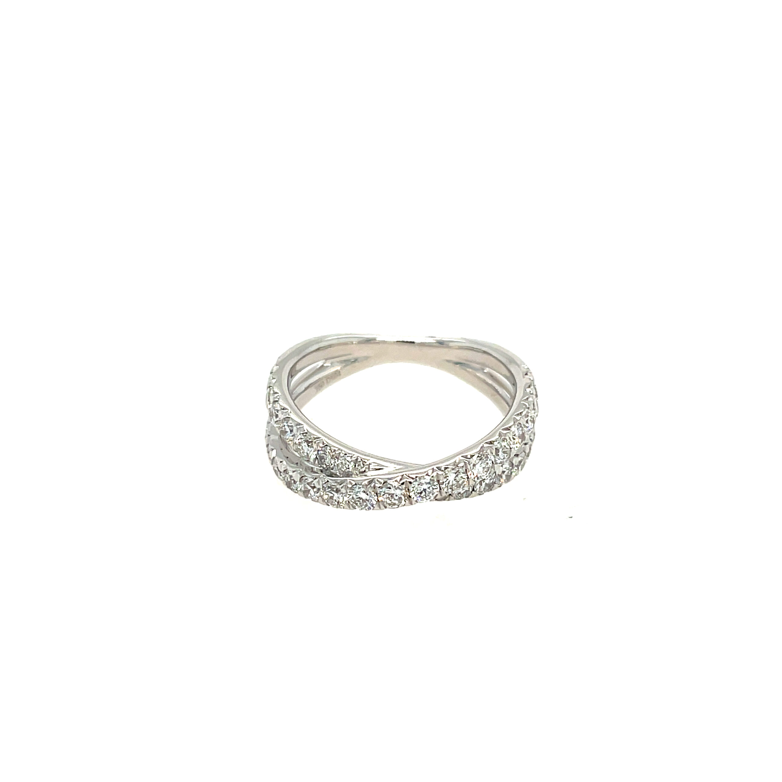 White Gold Crisscross Diamond Ring