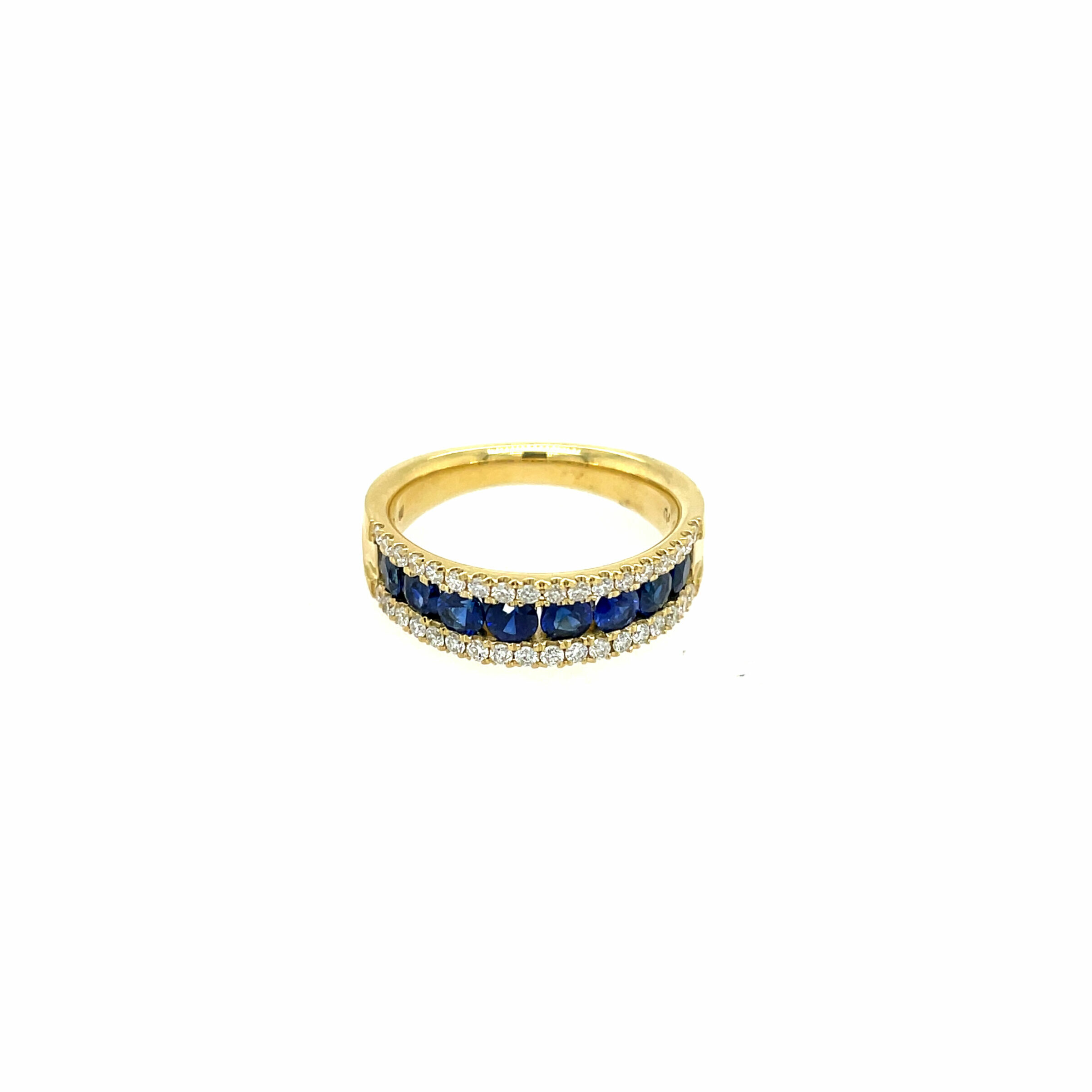 Yellow Gold Sapphire and Diamond Ring