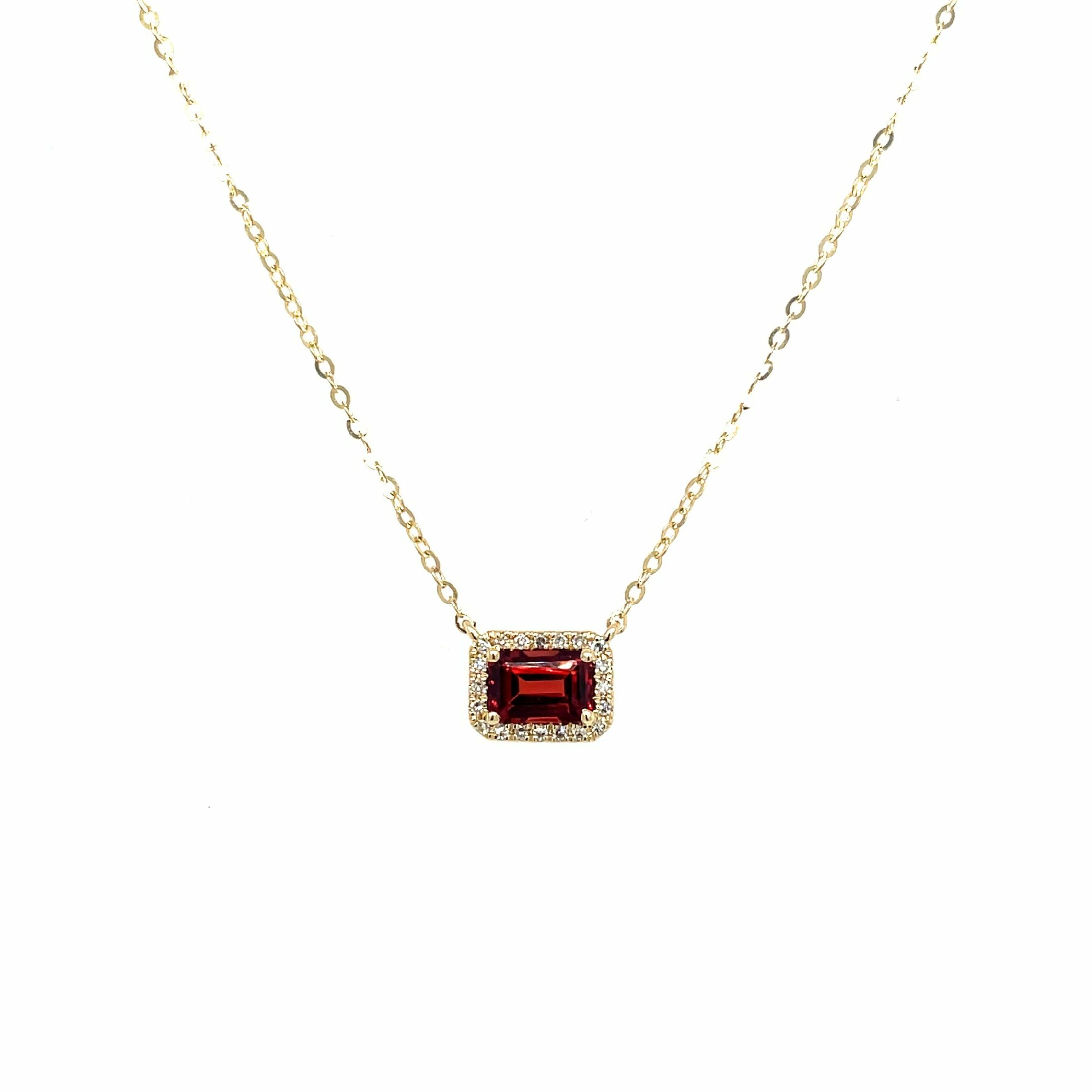Yellow Gold Garnet and Diamond Necklace