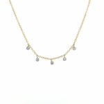 Yellow Gold Diamond Station Drop Necklace