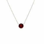 White Gold Milgrain Garnet Necklace