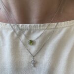 White Gold Milgrain Peridot Necklace