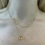 Yellow Gold Citrine and Diamond Necklace