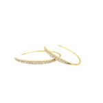 Yellow Gold Diamond Threaded Hoop Earrings