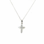 White Gold Diamond Cross Necklace