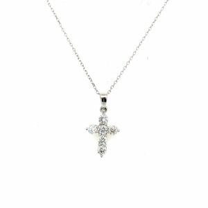 White Gold Diamond Cross Necklace
