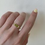 Yellow Gold Peridot and Diamond Ring