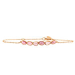 Rose Gold Pink Tourmaline Slice Bracelet