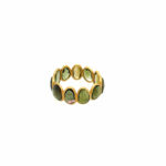 Yellow Gold Green Tourmaline Infinity Ring