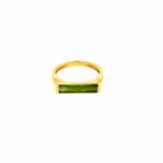 Yellow Gold Elongated Green Tourmaline Ring