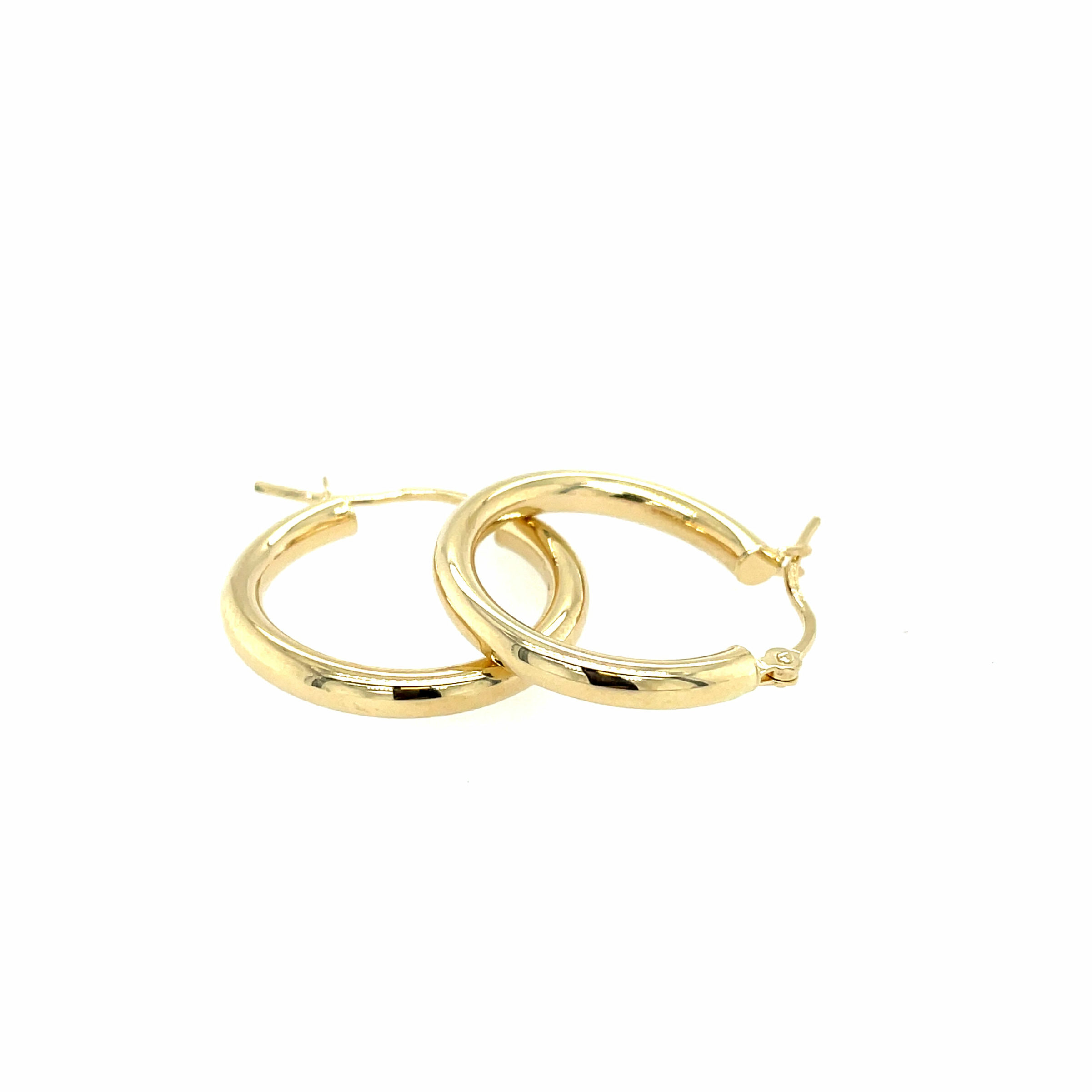 20 Millimeter Yellow Gold Polished Hoop Earrings