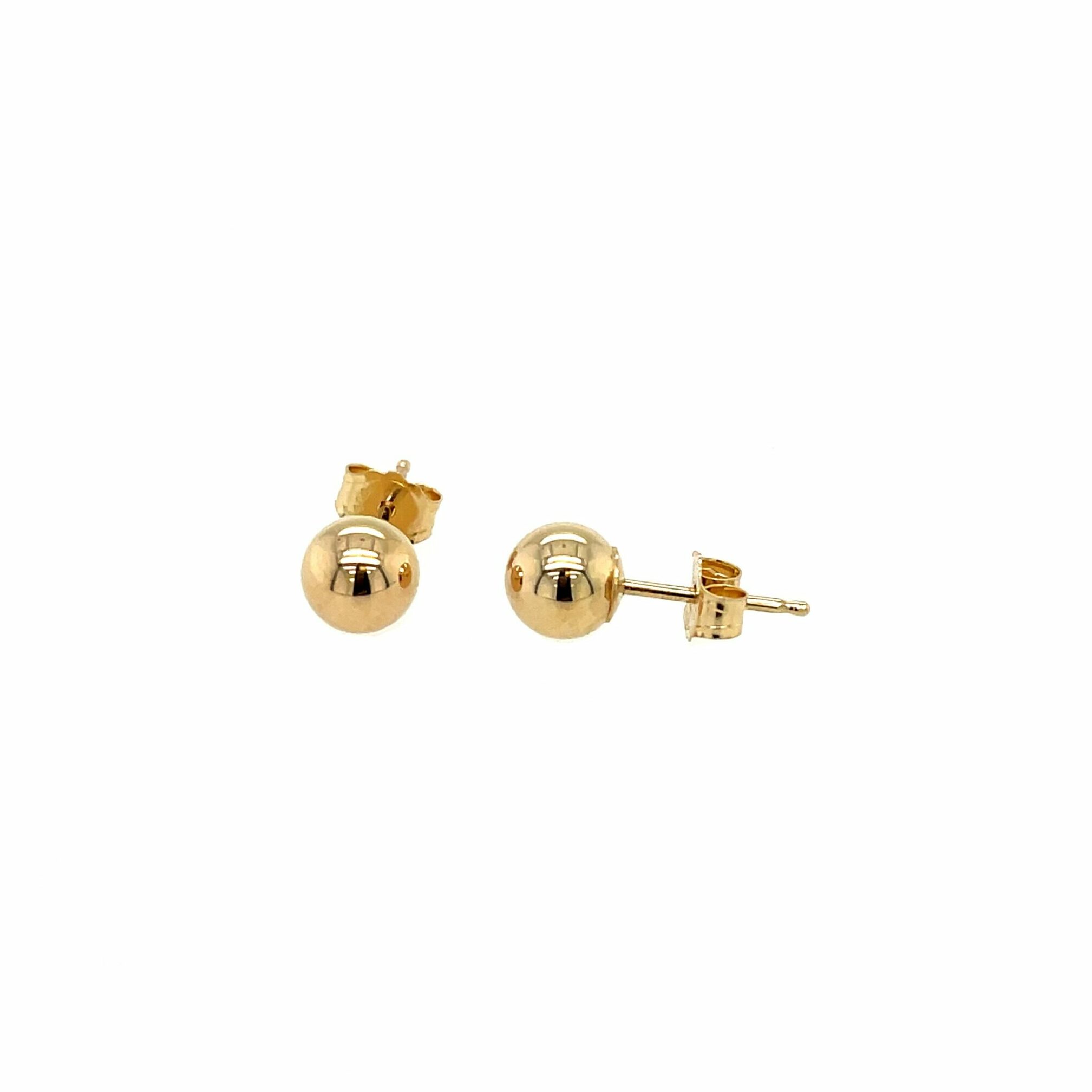 Yellow Gold 5mm Ball Stud Earrings