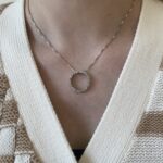 Estate: White Gold Open Circle Diamond Necklace