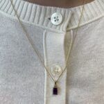 Estate: Yellow Gold Amethyst Necklace with Diamonds