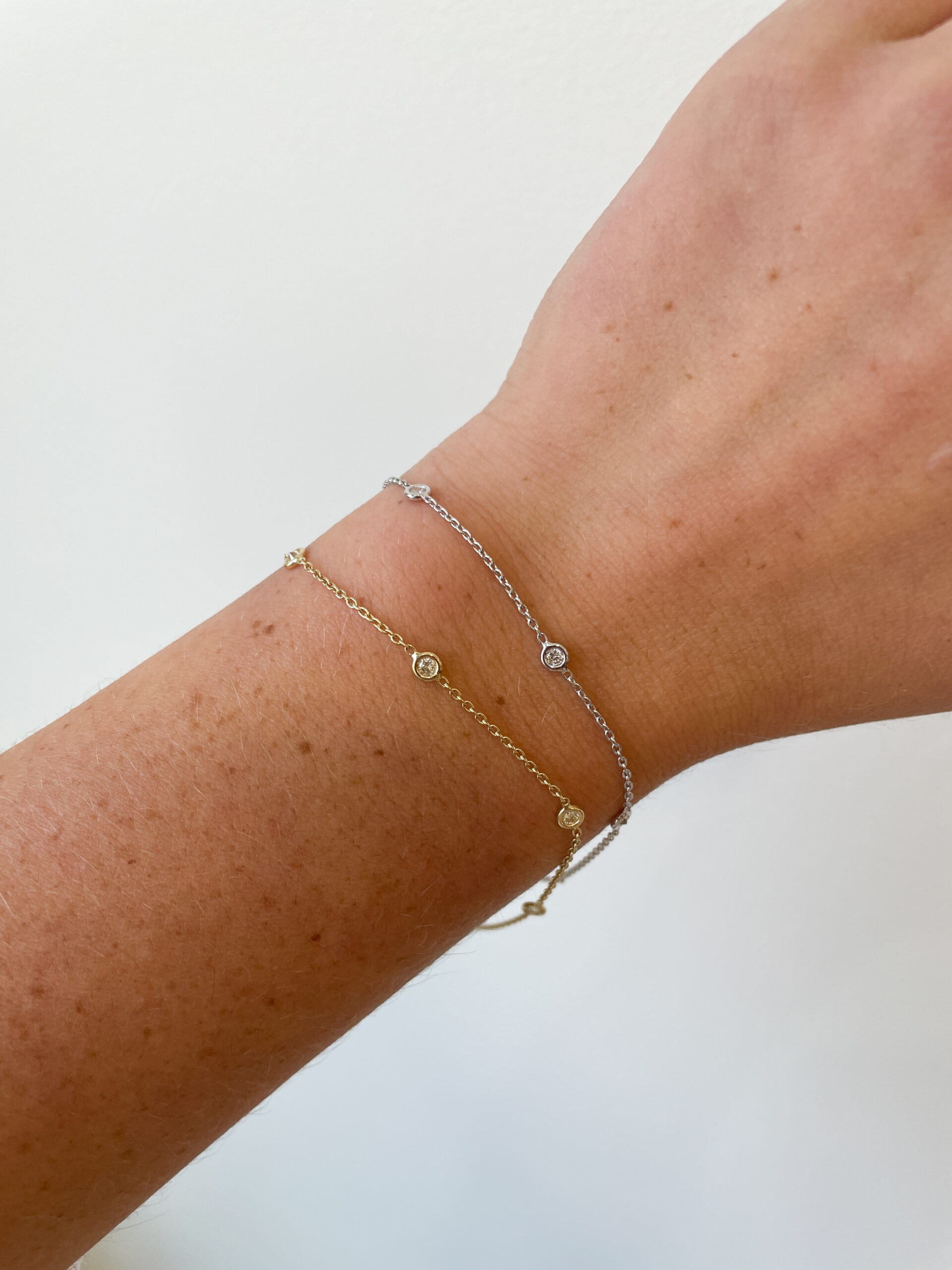 Yellow Gold Diamond Station Bracelet