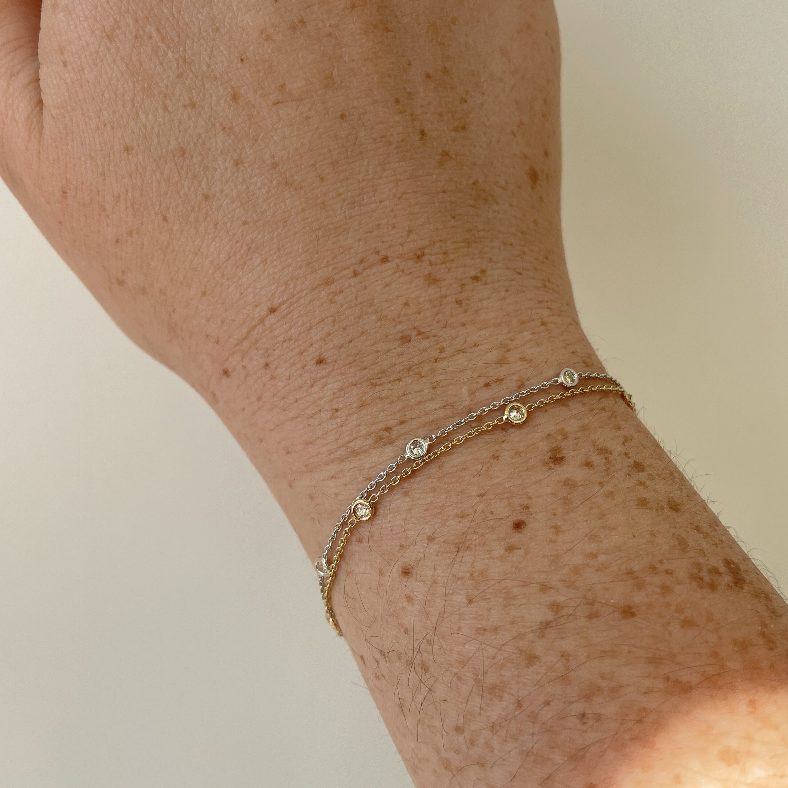 Yellow Gold Diamond Station Bracelet