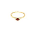 Yellow Gold Oval Garnet Ring