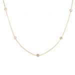 Yellow Gold Diamond Station Necklace