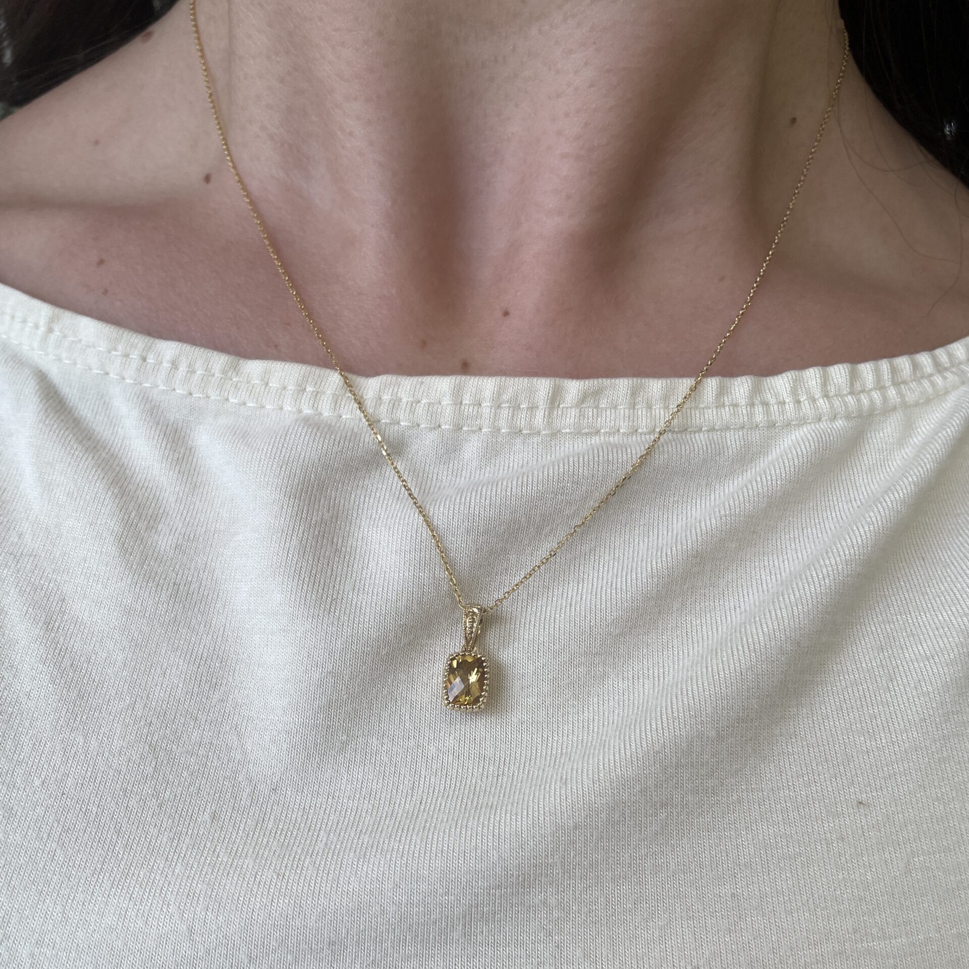 Yellow Gold Citrine Necklace