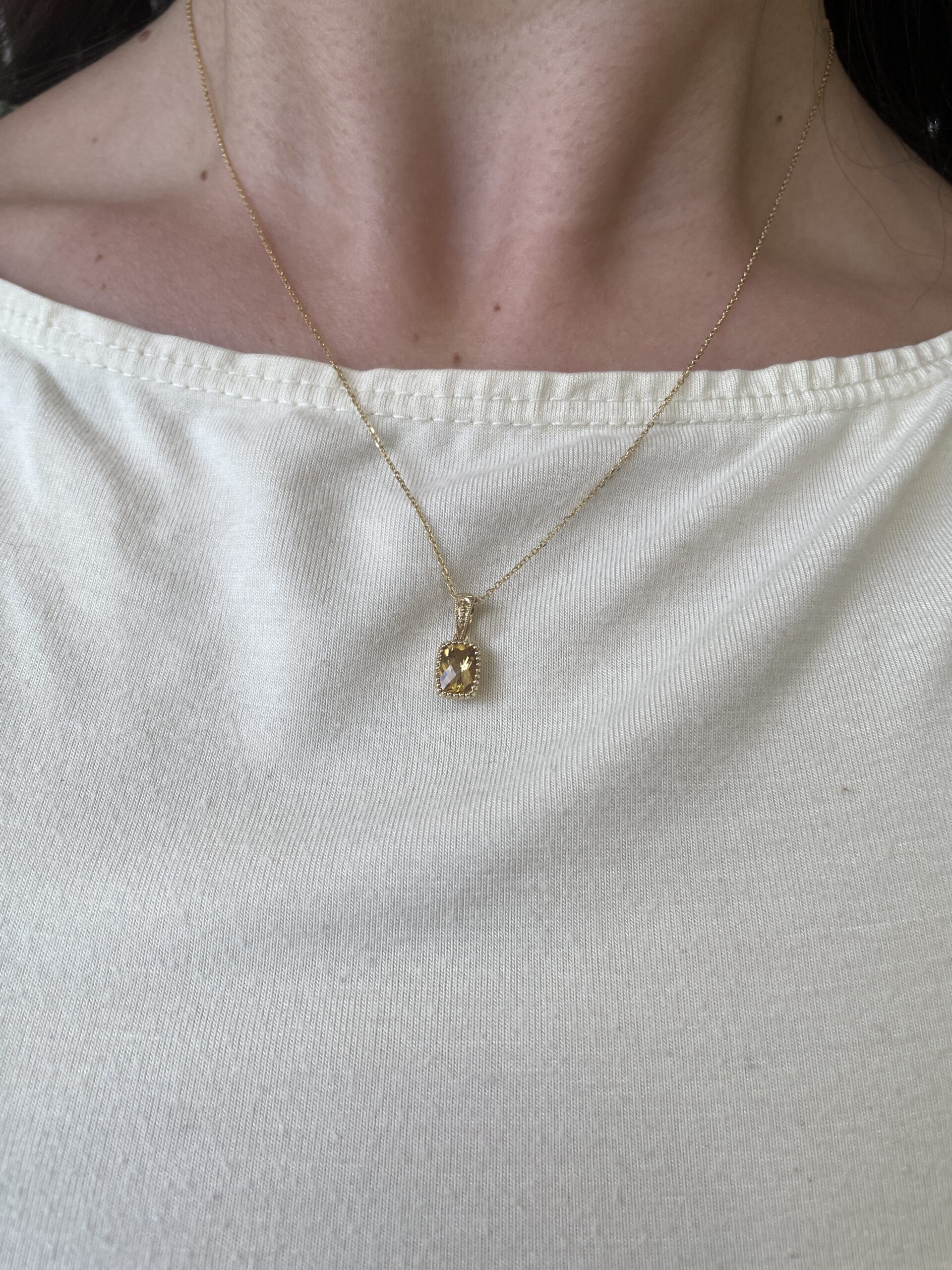 Yellow Gold Citrine Necklace