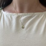 Yellow Gold Oval Peridot and Diamond Necklace