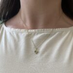 Yellow Gold Oval Peridot and Diamond Necklace