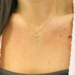 Yellow Gold Diamond Cross Necklace