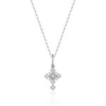 White Gold Diamond Vintage-Inspired Mini Cross Necklace