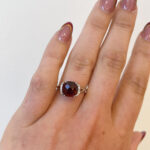 White Gold Garnet Ring with Diamonds
