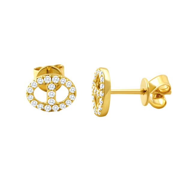 Yellow Gold Diamond Earrings