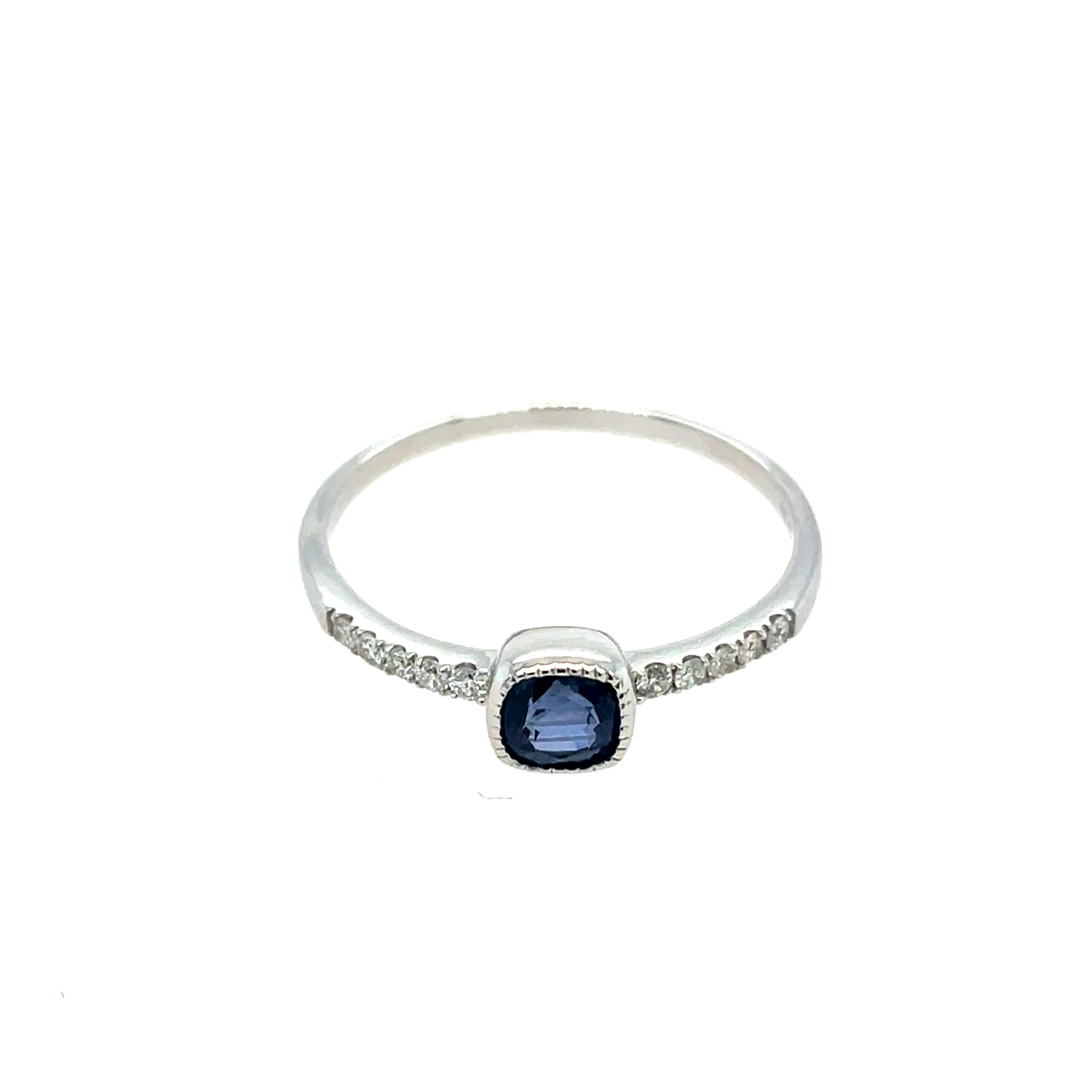 White Gold Sapphire and Diamond Ring