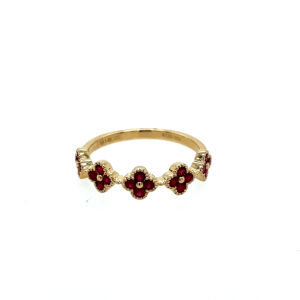 Yellow Gold Quatrefoil Ruby Ring