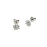 White Gold Diamond Flower Earrings
