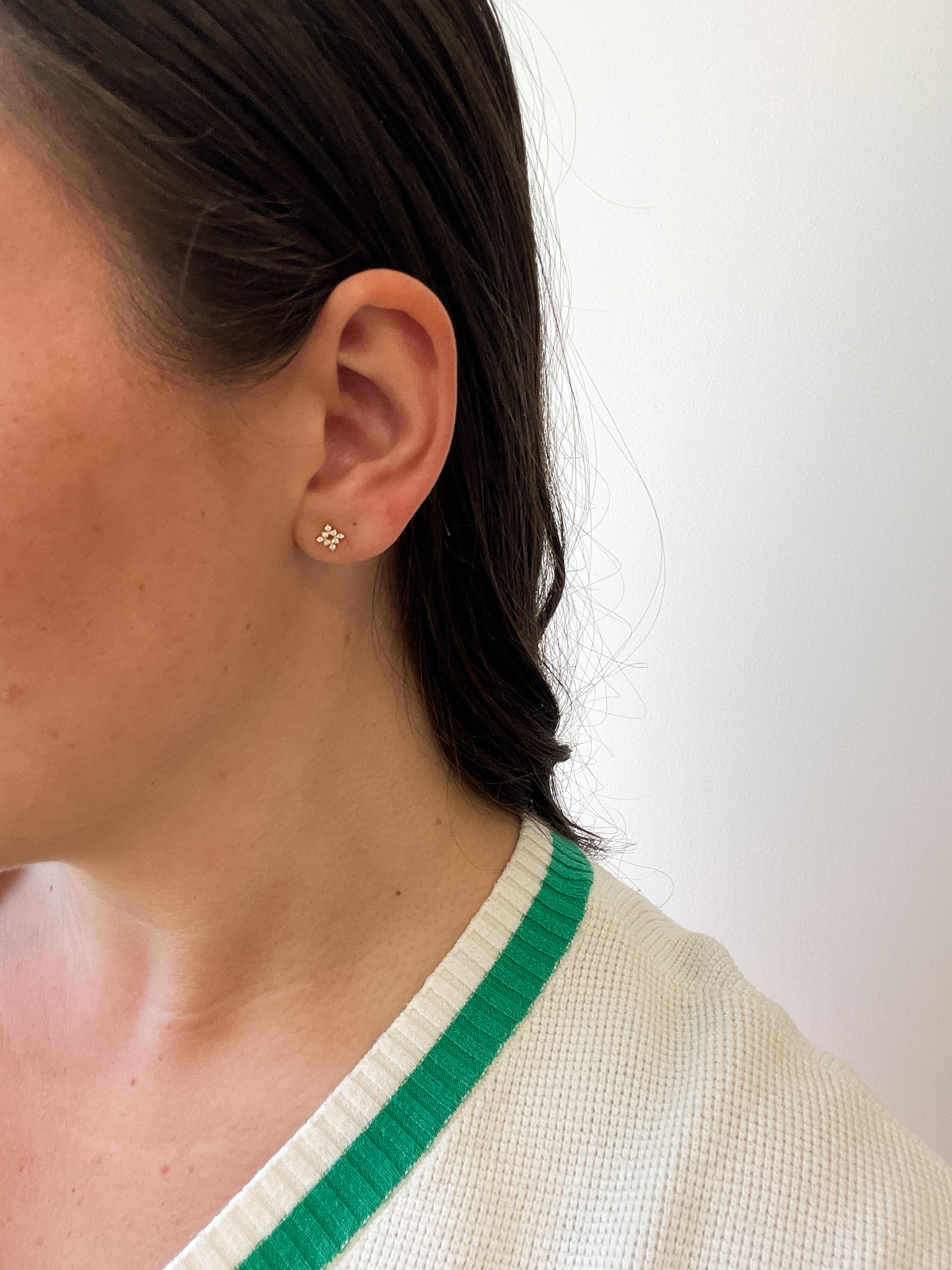 Yellow Gold Diamond Starburst Stud Earrings