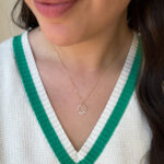 Yellow Gold Diamond Half Circle Necklace