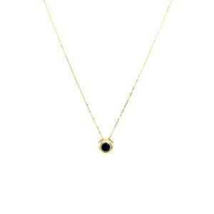 Yellow Gold Bezel-Set Sapphire Birthstone Necklace