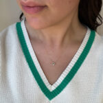 Yellow Gold Blue Topaz and Diamond Necklace