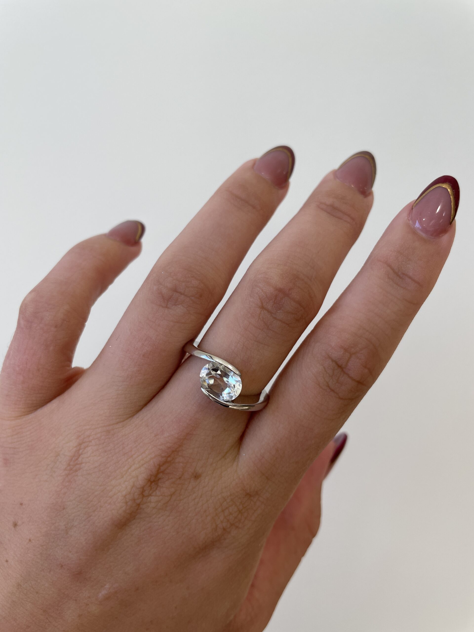 Sterling Silver White Topaz Ring