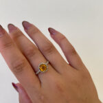 Estate: Yellow Gold Citrine Ring with Diamonds