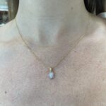 Yellow Gold Bezel-Set Opal Necklace