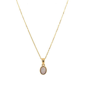 Yellow Gold Bezel-Set Opal Necklace