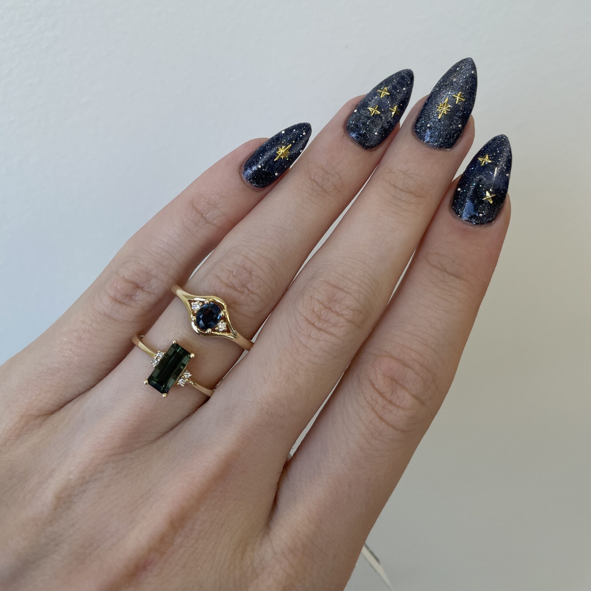 Yellow Gold Sapphire and Diamond Ring